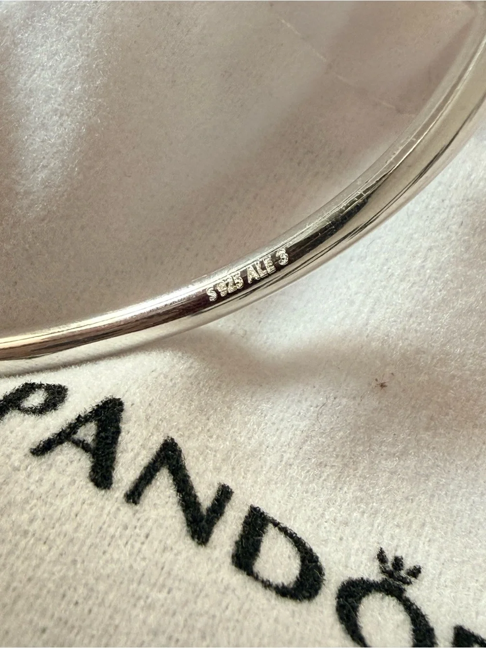 Pandora Silver with pink Pavé Ball Open Bangle - Silver Sparkle